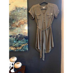 Army Green GUESS Shirt Dress
